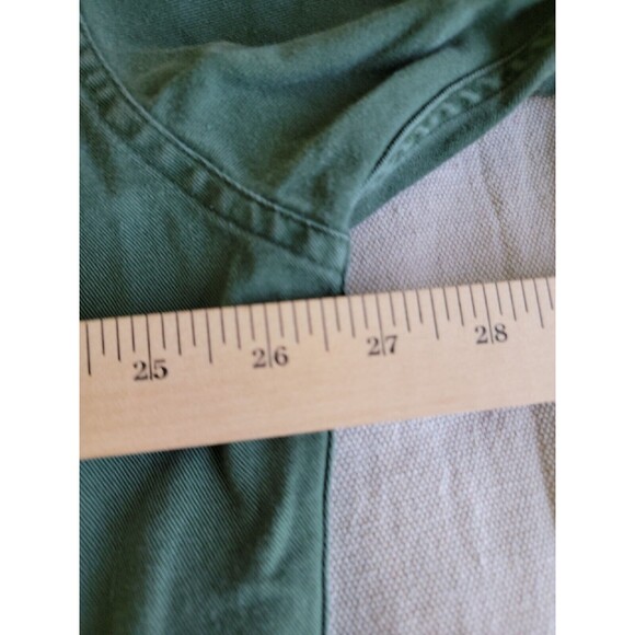 Lands End Mens XL 17 Shirt Button Up Green Logo Short Sleeve Canvas Duck Vtg 90s - Picture 10 of 12